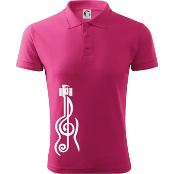 Houslový klíč kytara - Polokošile pánská Pique Polo 203 - 5XL ( Purpurová )