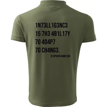 Pánská košile Test inteligence - Stephen Hawking - Polokošile pánská Pique Polo 203 - 4XL ( Khaki )