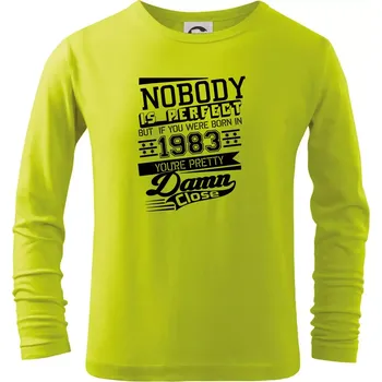 Dětská móda Nobody is perfect - 1983 - Triko dětské Long Sleeve - 146 cm/10 let ( Limetková )