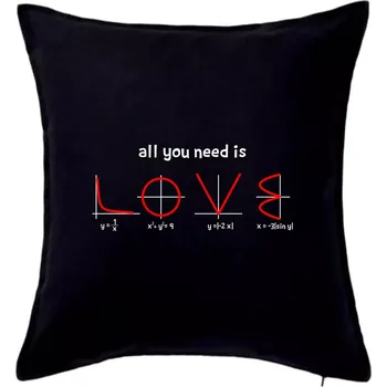 Polštář All you need is love - Polštář 50x50 - 50x50 - Pouze potah ( Černá )