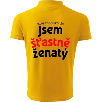 Pánská košile Moje žena říká, že jsem šťastně ženatý - Polokošile pánská Pique Polo 203 - 4XL ( Žlutá )