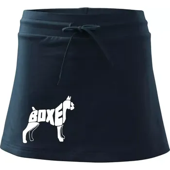 Dámská sukně Boxer nápis v těle - Sportovní sukně - two in one - S ( Námořní modrá (velmi tmavá - téměř černá) )