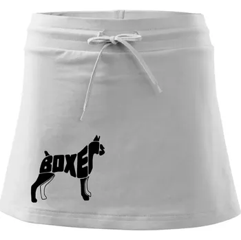 Dámská sukně Boxer nápis v těle - Sportovní sukně - two in one - L ( Bílá )