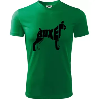 Boxer nápis v těle - Dětské triko sportovní (dresovina) - 158 cm/12 let ( Středně zelená )