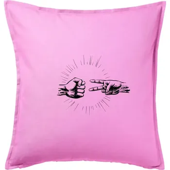 Polštář Kámen tupí nůžky - Polštář 50x50 - 50x50 - Pouze potah ( Růžová )