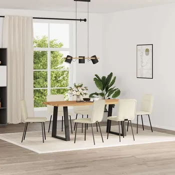 Jídelní židle OMAXI Jídelní židle 6 ks krémové samet 570338