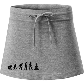 Dámská sukně Evoluce budha - Sportovní sukně - two in one - L ( Tmavě šedý melír )