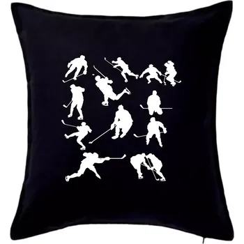 Polštář Hokejisti ikony - Polštář 50x50 - 50x50 - Pouze potah ( Černá )
