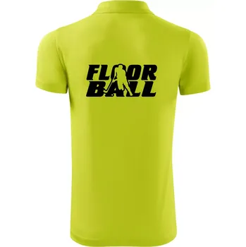Pánská košile Floorball nápis rovný - Polokošile Victory sportovní (dresovina) - M ( Limetková )