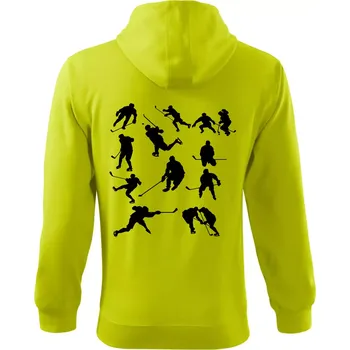 Pánská mikina Hokejisti ikony - Mikina s kapucí na zip trendy zipper - S ( Limetková )