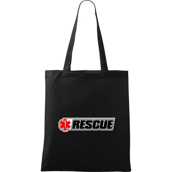 Záchranář rescue kříž červený - Taška bavlněná - 42 x 38 cm ( Černá )