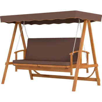 Zahradní lavice Zahradní houpací lavice se stříškou 236 x 130 x 181 cm | hnědá