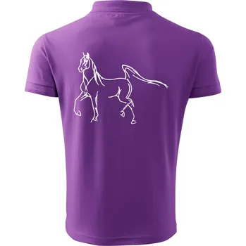 Pánská košile Kůň silueta - Polokošile pánská Pique Polo 203 - 3XL ( Fialová )