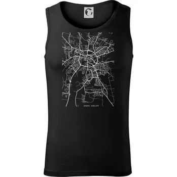 Pánské termoprádlo Mapy měst černobílé Hradec Králové - Tílko pánské Core - 2XL ( Černá )