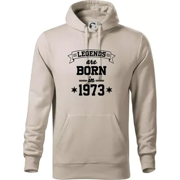 Pánská mikina Legends are born in 1973 - Mikina pánská Cape s kapucí - M ( Ledově šedá )