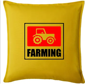 Polštář Farming traktor logo - Polštář 50x50 - 50x50 - Pouze potah ( Žlutá )