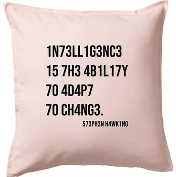 Polštář Test inteligence - Stephen Hawking - Polštář 50x50 - 50x50 - Pouze potah ( Světle růžová )