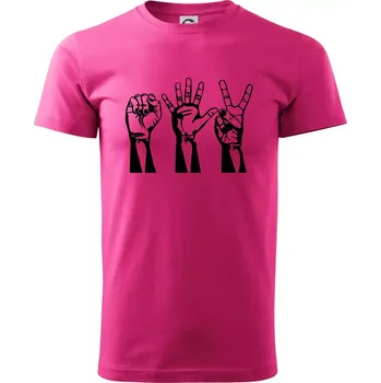 Kámen nůžky papír černé - Klasické pánské triko vyšší gramáže - XS ( Purpurová )