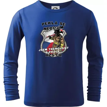 Chlapecké tričko Pekla se nebojím HZS ČR - Triko dětské Long Sleeve - 122 cm/6 let ( Královská modrá )