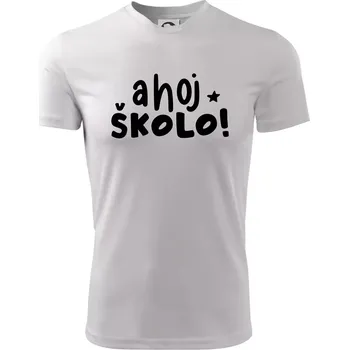 Ahoj školo - Dětské triko sportovní (dresovina) - 158 cm/12 let ( Bílá )