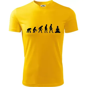 Chlapecké tričko Evoluce budha - Dětské triko sportovní (dresovina) - 146 cm/10 let ( Žlutá )
