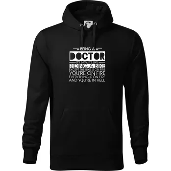 Pánská mikina Being a doctor - bike - Mikina pánská Cape s kapucí - 5XL ( Černá )