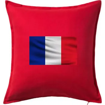 Polštář Francouzská vlajka obdélník - Polštář 50x50 - 50x50 - Pouze potah ( Červená )