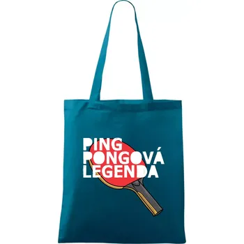 Ping Pongová legenda - Taška bavlněná - 42 x 38 cm ( Petrolejová )