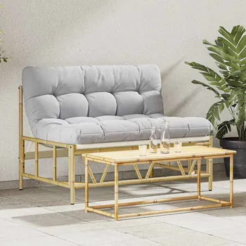 OMAXI Zahradní lavice Světle šedá 110 x 75 x 71 cm Ocel 582454