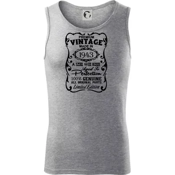 Vintage Etiketa - 1943 - Tílko pánské Core - M ( Tmavě šedý melír )