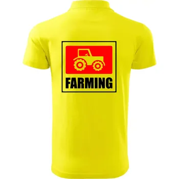 Pánská košile Farming traktor logo - Polokošile pánská Pique Polo 203 - 5XL ( Citrónová )