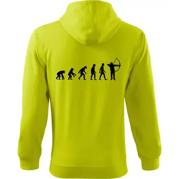Pánská móda Evoluce lukostřelba - Mikina s kapucí na zip trendy zipper - XL ( Limetková )