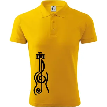 Pánská košile Houslový klíč kytara - Polokošile pánská Pique Polo 203 - 2XL ( Žlutá )