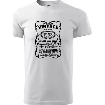 Vintage Etiketa - 1953 - Triko extra velké (5-8XL) - 6XL ( Bílá )