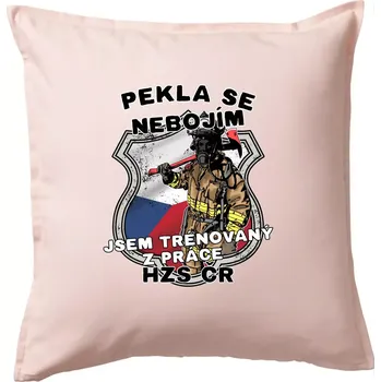 Polštář Pekla se nebojím HZS ČR - Polštář 50x50 - 50x50 - Pouze potah ( Světle růžová )