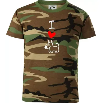 Chlapecké tričko I love dogs - Dětské maskáčové triko - 122 cm/6 let ( Hnědý maskáč )