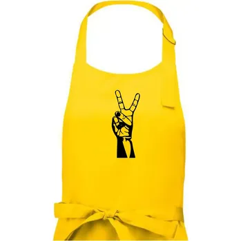 Kuchyňská zástěra Nůžky černě - Dámská zástěra na vaření - Univerzální velikost ( Žlutá )