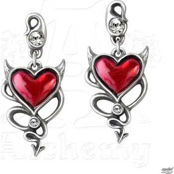 Náušnice náušnice ALCHEMY GOTHIC - Devil Heart Studs - ULFE22