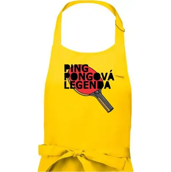 Kuchyňská zástěra Ping Pongová legenda - Dámská zástěra na vaření - Univerzální velikost ( Žlutá )