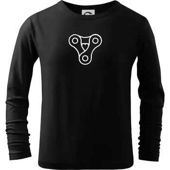 Chlapecké tričko Cyklo srdce řetěz trojúhelník - Triko dětské Long Sleeve - 122 cm/6 let ( Černá )