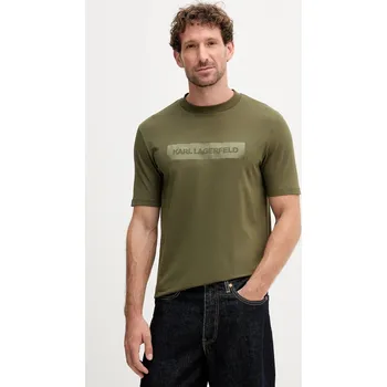 Tričko Karl Lagerfeld pánské, zelená barva, s potiskem, 554221.755035 79X, vel. L