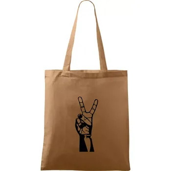 Nákupní taška Nůžky černě - Taška bavlněná - 42 x 38 cm ( Cappuccino )