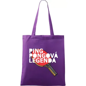 Nákupní taška Ping Pongová legenda - Taška bavlněná - 42 x 38 cm ( Fialová )