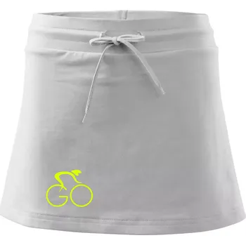 Dámská sukně GO - Fluo cyklista malý - Sportovní sukně - two in one - XS ( Bílá )