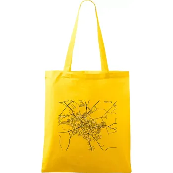 Mapy měst černobílé Klatovy - Taška bavlněná - 42 x 38 cm ( Žlutá )