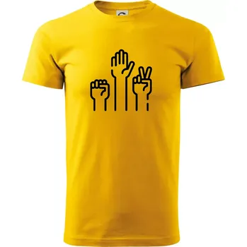 Kamen nůžky papír ikony - Triko extra velké (5-8XL) - 7XL ( Žlutá )