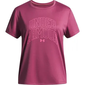 Dívčí tričko Under Armour Tech Varsity Short-Sleeve Performance Gym Top Fuchsia Dusk 13 let