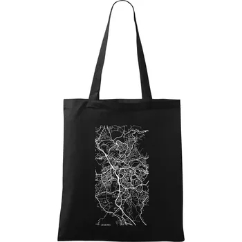 Nákupní taška Mapy měst černobílé Liberec - Taška bavlněná - 42 x 38 cm ( Černá )