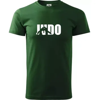 Pánské tričko Judo - Nápis - Triko extra velké (5-8XL) - 6XL ( Lahvově zelená )