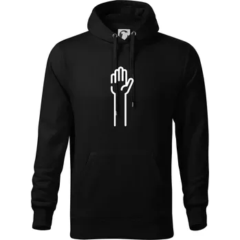 Pánská mikina Papír ikona - Mikina pánská Cape s kapucí - 4XL ( Černá )